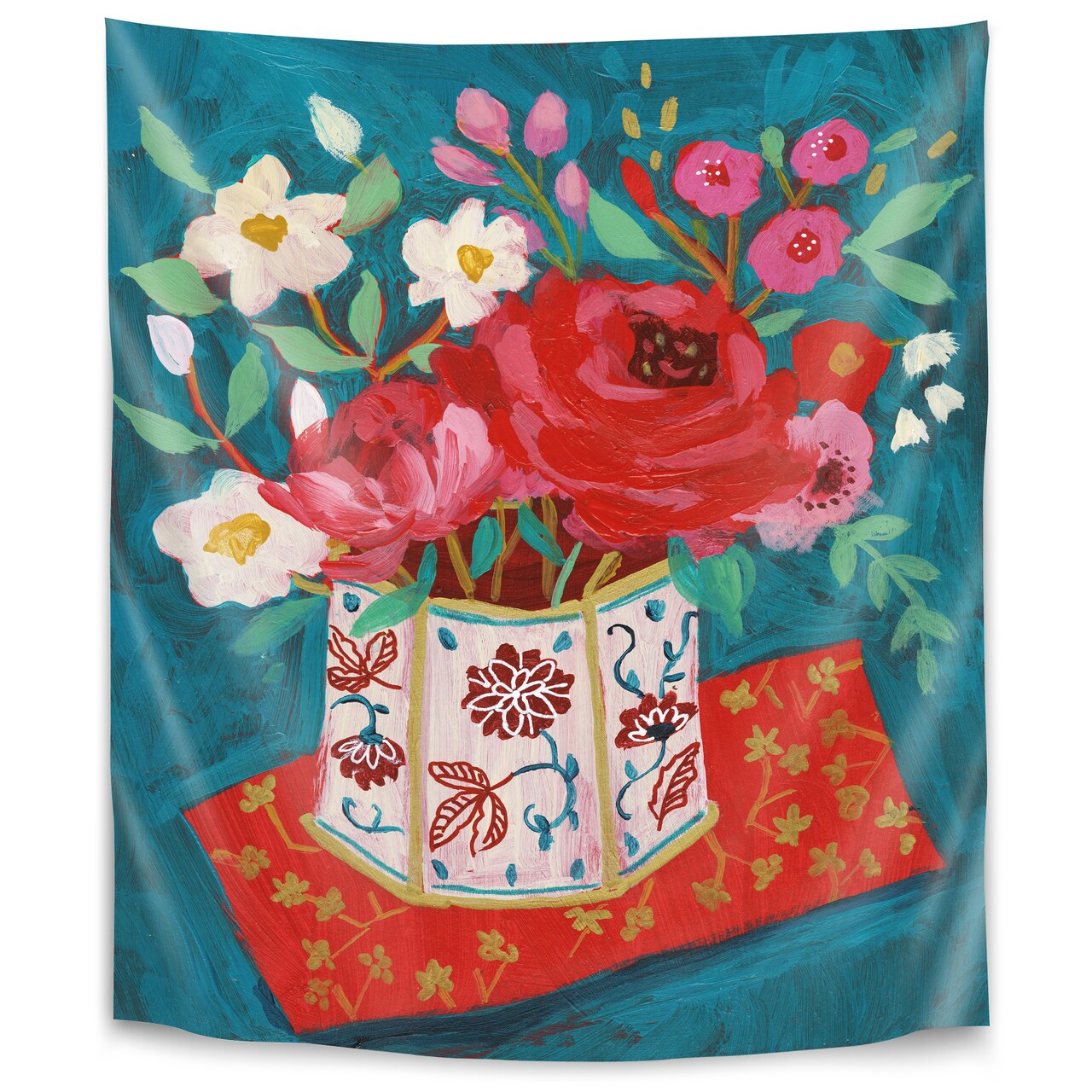 Hong Kong Garden Chinoiserie Tin by Sharon Montgomery  Wall Tapestry - Americanflat